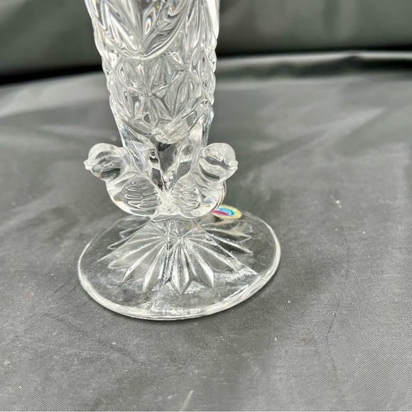 Vintage Hofbauer Byrdes Crystal Vase Bud Vase Clear Birds Over 24% Lead Crystal - Picture 3 of 11